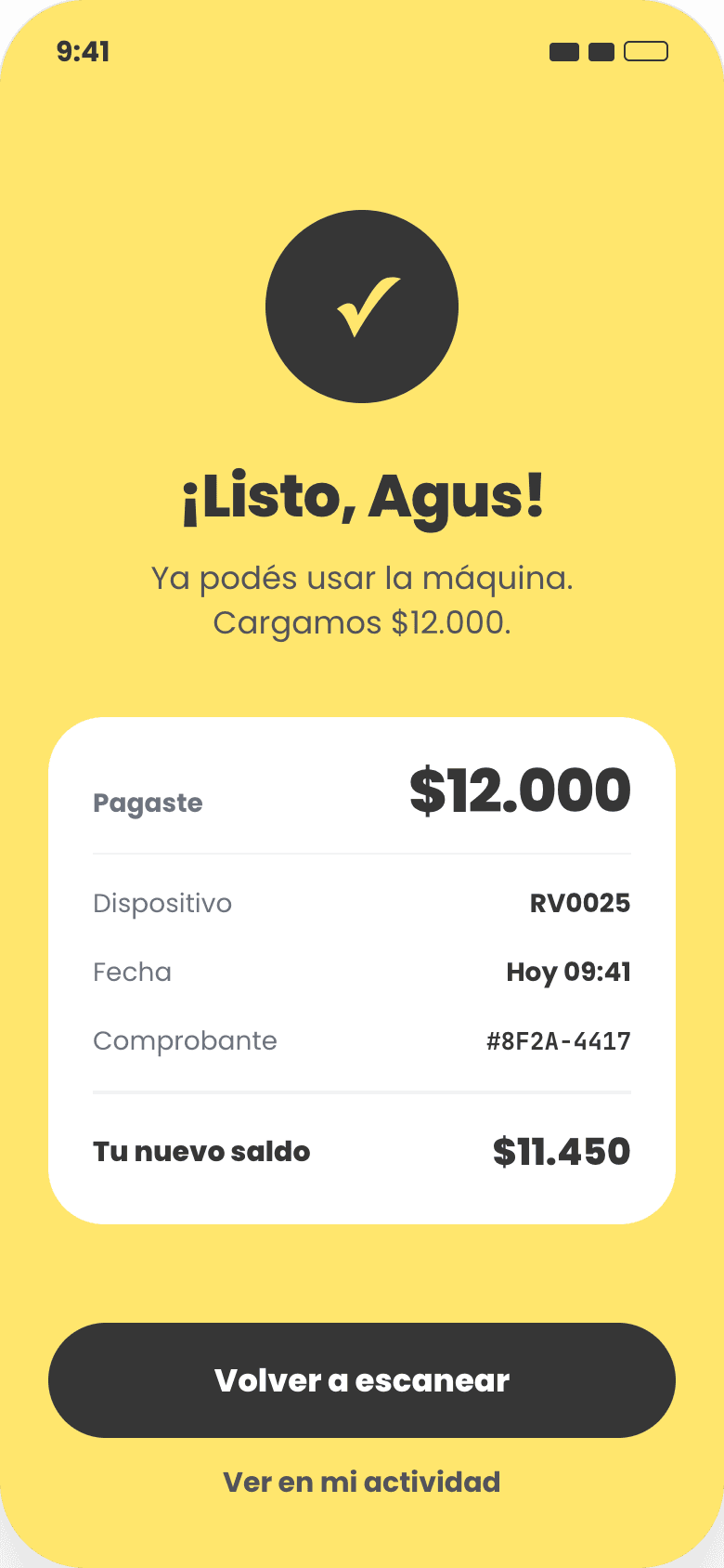 Comprobante de pago en QRIO Pay