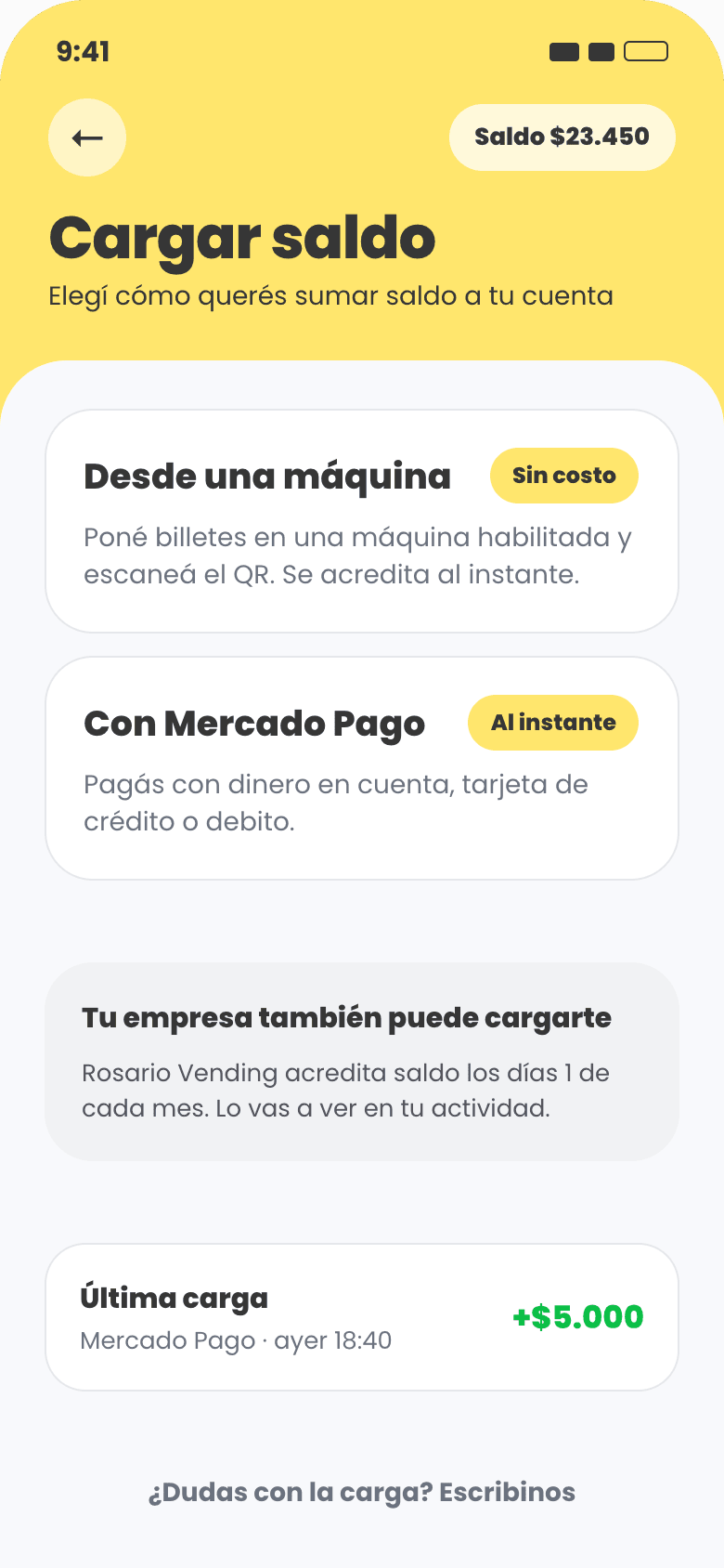 Cargar saldo en QRIO Pay